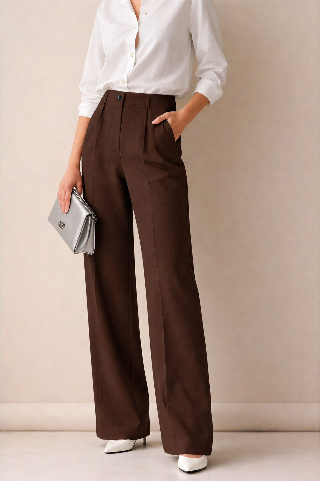 Pantaloni da Donna a Vita Alta Taglio Dritto