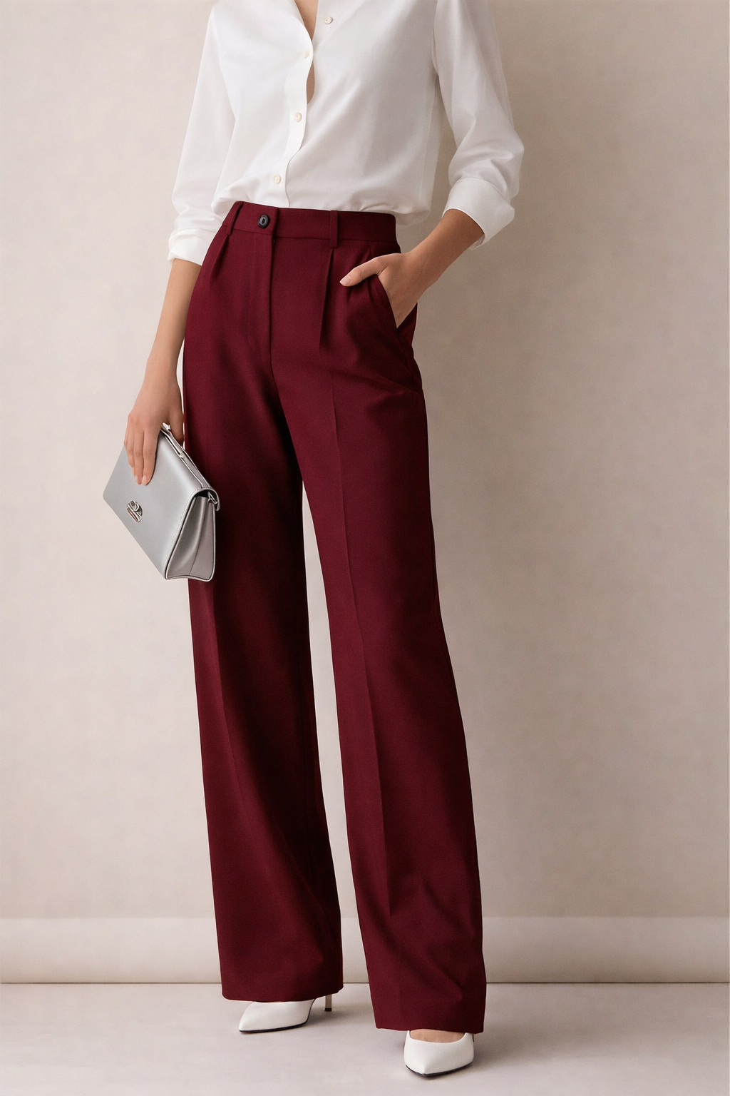 Pantaloni da Donna a Vita Alta Taglio Dritto